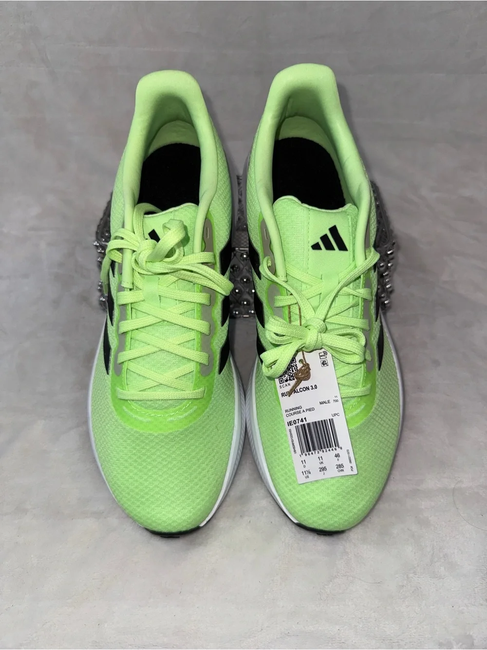 Adidas Neon Green, Black, White Men- 11.5 or women’s 13 - Athletic RunFalcon 3.0